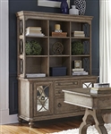 Simply Elegant Credenza with Hutch in Heathered Taupe Finish by Liberty Furniture - 412-HO131