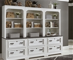 Allyson Park 6 Piece Library Wall in Wirebrushed White Finish by Liberty Furniture - 417-6