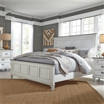 Allyson Park Panel Bed in Wirebrushed White Finish with Wire Brushed Charcoal Tops by Liberty Furniture - 417-BR-QPB