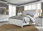 Allyson Park Panel Bed 6 Piece Bedroom Set in Wirebrushed White Finish with Wire Brushed Charcoal Tops by Liberty Furniture - 417-BR-QPBDMN