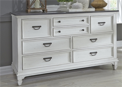 Allyson Park Sideboard in Wirebrushed White Finish with Wire Brushed Charcoal Top by Liberty Furniture - 417-BR31