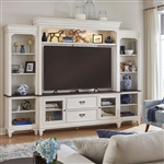 Allyson Park 6 Piece Entertainment Center with Piers in Wirebrushed White Finish by Liberty Furniture - 417-ENT-ECP