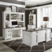 Allyson Park 3 Piece Home Office Set in Wirebrushed White Finish by Liberty Furniture - 417-HOJ-CDS