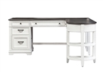 Allyson Park L Shaped Desk in Wirebrushed White Finish by Liberty Furniture - 417-HOJ-D