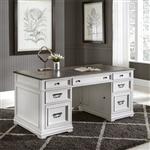 Allyson Park Desk in Wirebrushed White Finish by Liberty Furniture - 417-HOJ-DSK