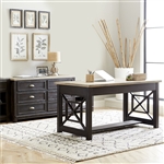 Heatherbrook 2 Piece Home Office Set in Charcoal and Ash Finish by Liberty Furniture - 422-HO-2