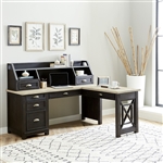 Heatherbrook L Shaped Desk with Hutch in Charcoal and Ash Finish by Liberty Furniture - 422-HO-LSD