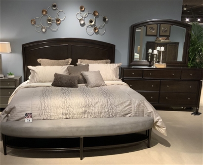 Essex Bench Footboard Bed 6 Piece Bedroom Set in Dark Truffel Finish by Liberty Furniture - 425-BR-OQPBDMN