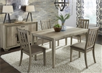 Sun Valley 72 Inch Rectangular Leg Table 5 Piece Dining Set in Sandstone Finish by Liberty Furniture - 439-DR-5RLS