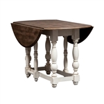 Abbey Road Gateleg Drop Leaf Sofa Table in Porcelain White Finish with Churchill Brown Tops by Liberty Furniture - 455W-OT1031