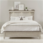 Ivy Hollow Mantle Bed in Weathered Linen Finish with Dusty Taupe Tops by Liberty Furniture - 457-BR-QMT