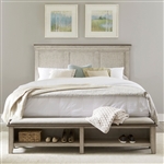 Ivy Hollow Storage Bed in Weathered Linen Finish with Dusty Taupe Tops by Liberty Furniture - 457-BR-QSB