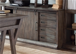 Stone Brook Jr Executive Computer Credenza in Rustic Saddle Finish by Liberty Furniture - LIB-466-HO120
