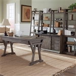 Stone Brooke 3 Piece Home Office Set in Rustic Saddle Finish by Liberty Furniture - LIB-466-HOJ-CDS
