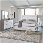 Palmetto Heights Panel Bed 6 Piece Bedroom Set in Two Tone Shell White and Driftwood Finish by Liberty Furniture - 499-BR-QPBDMN