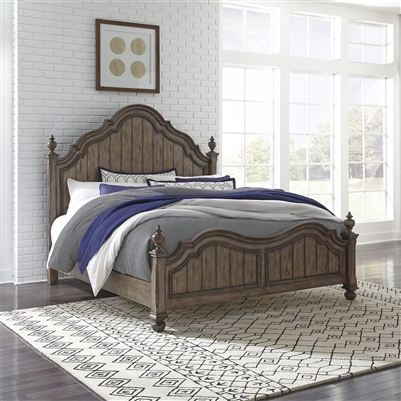 Parisian Marketplace Poster Bed in Heathered Brownstone Finish by Liberty Furniture - 598-BR-QPS