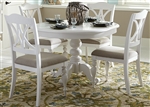 Summer House Round Pedestal Table 5 Piece Dining Set in Oyster White Finish by Liberty Furniture - 607-CD-5ROS