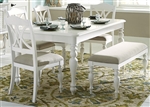 Summer House Rectangular Leg Table 6 Piece Dining Set in Oyster White Finish by Liberty Furniture - 607-CD-6RTS