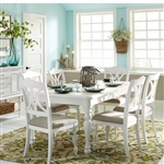 Summer House Rectangular Table 7 Piece Dining Set in Oyster White & Navy Finish by Liberty Furniture - LIB-607-CD-7RLS