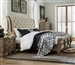 Americana Farmhouse Upholstered Sleigh Bed in Dusty Taupe and Black Finish by Liberty Furniture - 615-BR-QSL