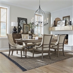 Americana Farmhouse Leg Table 7 Piece Dining Set in Dusty Taupe Finish by Liberty Furniture - 615-DR-7LGS