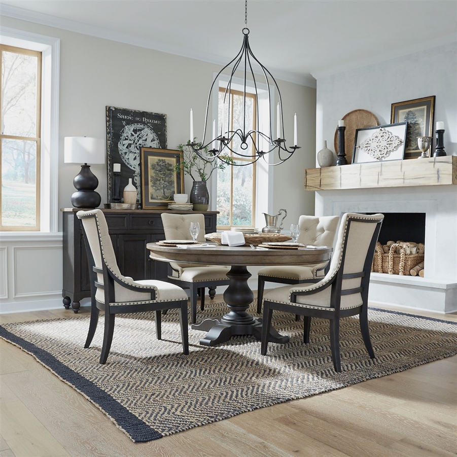 Americana Farmhouse Hall Buffet in Black and Dusty Taupe Finish by ...