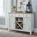 Lindsey Farm Server in Weathered White and Sandstone Finish by Liberty Furniture - 62WH-SR4836