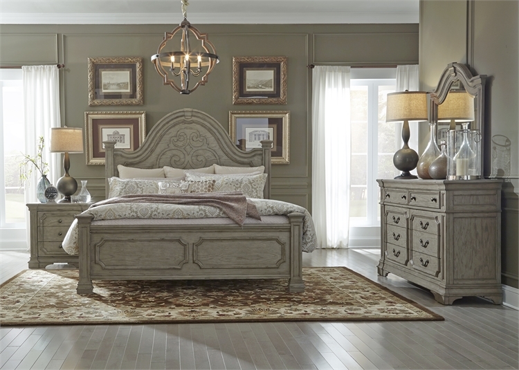 Grand Estates Panel Bed 6 Piece Bedroom Set in Gray Taupe Finish by Liberty  Furniture - 634-