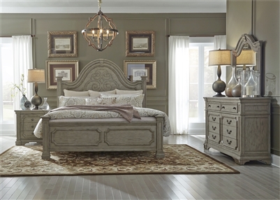 Grand Estates Panel Bed 6 Piece Bedroom Set in Gray Taupe Finish by Liberty Furniture - 634-BR-QPBDMN