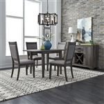 Tanners Creek Drop Leaf Table Upholstered Chair 5 Piece Dining Set in Greystone Finish by Liberty Furniture - LIB-686-CD-O5DLS