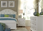 Stardust 4 Piece Youth Bedroom Set in Iridescent White Finish by Liberty Furniture - 710-YBR-TPBDMN