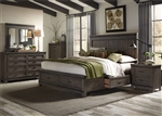Thornwood Hills Two Sided Storage Bed 6 Piece Bedroom Set in Rock Beaten Gray Finish by Liberty Furniture - 759-BR-DS