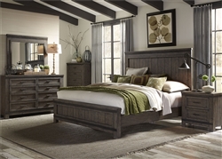 Thornwood Hills Panel Bed 6 Piece Bedroom Set in Rock Beaten Gray Finish by Liberty Furniture - 759-BR-P