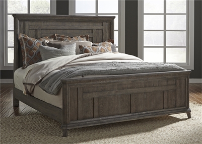 Artisan Prairie Panel Bed in Wirebrushed Aged Oak Finish by Liberty Furniture - 823-BR-QPB