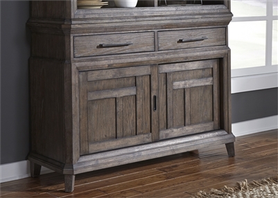 Artisan Prairie Sliding Door Buffet in Wirebrushed Aged Oak Finish by Liberty Furniture - 823-CB5538