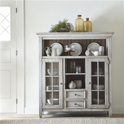 Heartland Display Cabinet in Antique White Finish by Liberty Furniture - LIB-824-CH6066