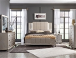 Montage Upholstered Bed 6 Piece Bedroom Set in Platinum Finish by Liberty Furniture - 849-BR-QUBDMN