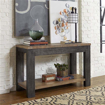 Rutland Grove 48 Inch Sofa Table TV Stand in Two Tone Charcoal and Desert Finish by Liberty Furniture - 853-OT1030