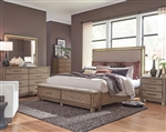 Canyon Road Upholstered Storage Bed 6 Piece Bedroom Set in Burnished Beige Finish by Liberty Furniture - 876-BR-QSBDMN