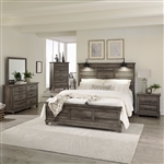Lakeside Haven Panel Bed 6 Piece Bedroom Set in Brownstone Finish by Liberty Furniture - 903-BR-QPBDMN