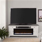 Allyson Park 80 Inch TV Console with Fire in Two-Tone Wire Brushed Charcoal & White Finish by Liberty Furniture - LIB-FIRE-BOX-417-80