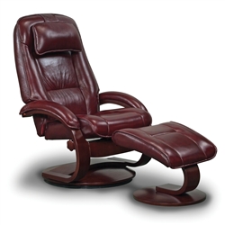 Oslo Bergen 2 Piece Swivel Recliner Merlot Leather & Alpine Finish by MAC Motion Chairs 52-M