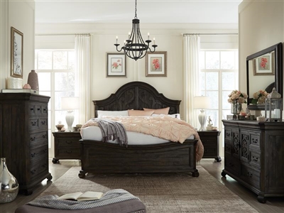 Bellamy 6 Piece Shaped Panel Bedroom Set with Shaped Panel Headboard/Shaped Footboard by Magnussen - MAG-B2491-55-SET