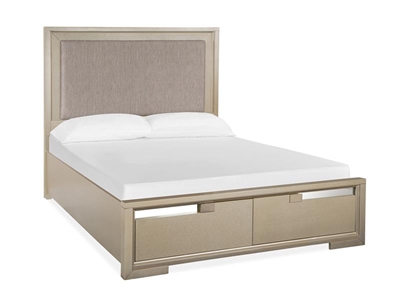 Chantelle Upholstered Panel Storage Bed in Champagne Finish by Magnussen - MAG-B5313-55A