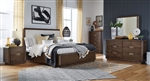 Nouvel 6 Piece Upholstered Panel Bedroom Set in Russet/Pearl Fabric Finish by Magnussen - MAG-B5322-55-SET