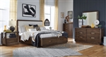 Nouvel 6 Piece Upholstered Panel Storage Bedroom Set in Russet/Pearl Fabric Finish by Magnussen - MAG-B5322-55A-SET