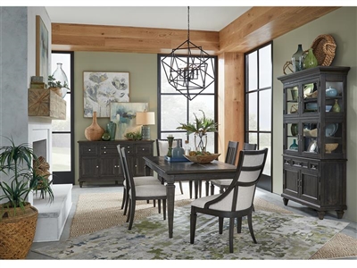 Calistoga 7 Piece Dining Room Set in Weathered Charcoal Finish by Magnussen - MAG-D2590-20-73-62