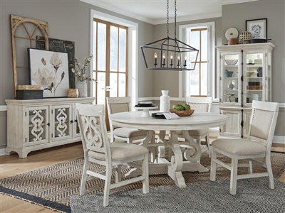 Bronwyn 5 Piece 48" Round Table Dining Room Set with Upholstered Seat & Back Chairs by Magnussen - MAG-D4436-22-63