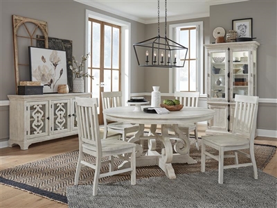 Bronwyn 5 Piece 60" Round Table Dining Room Set with Wood Seat & Slat Back Chairs by Magnussen - MAG-D4436-23-60