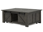 Garrett 3 Piece Occasional Table Set in Weathered Charcoal Finish by Magnussen - MAG-T3778-50-03